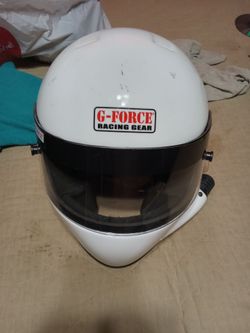 White G-Force Racing Gear helmet