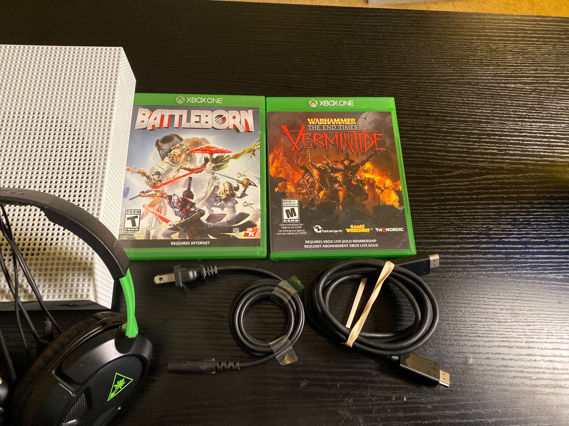 Xbox One S with Turtle beach headset and 2 games