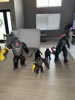 Godzilla and King Kong toys