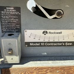 Rockwell Model 10 Contractor Table Saw w Fence – Cast Iron Top