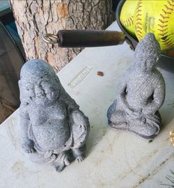 Lucky Buddha Statue Sculpture set of 2pcs