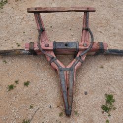 Old Antique Horse Drawn Wagon Axle & Towing Tongue Wood & Iron Parts