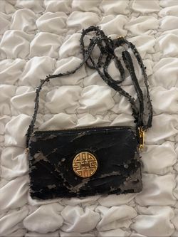 Black Crossbody Mini Bag with Gold Hardware