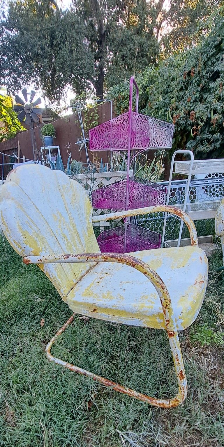 1950s Mid-century Iron MOTEL CHAIR