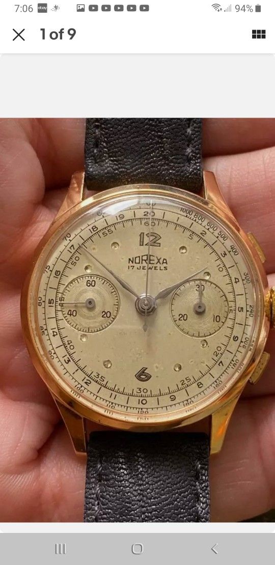 1940 Norexa Chronograph Solid 18kt Rose Gold 