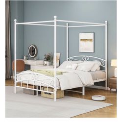 Metal Canopy Queen Bed Frame 