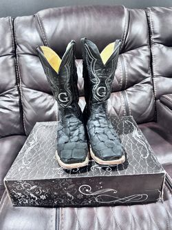 El General Black Exotic Western Cowboy Boots