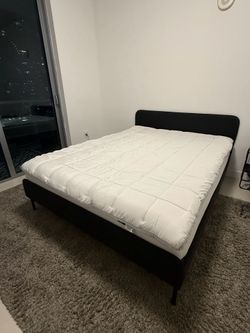 IKEA Slattum Queen Bed with Valevag Mattress