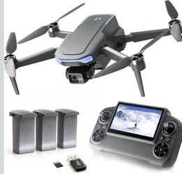 3-Axis Gimbal GPS Drone with 4K Camera YIKKEON Drone, 10000FT Range, 90Min Flight Time with 3 Batteries, 4.5" HD Screen Remote, Auto Return, Follow Me