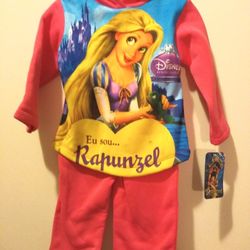 Toddler Girls Rapunzel Hooded Print Set.