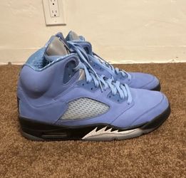 Jordan Air Jordan 5 Mid Top Lace Up Basketball Sneaker Blue/Black Men’s