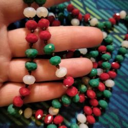 Swarovski Beaded Necklace, 16" W Faceted Alternating Colored Stones 