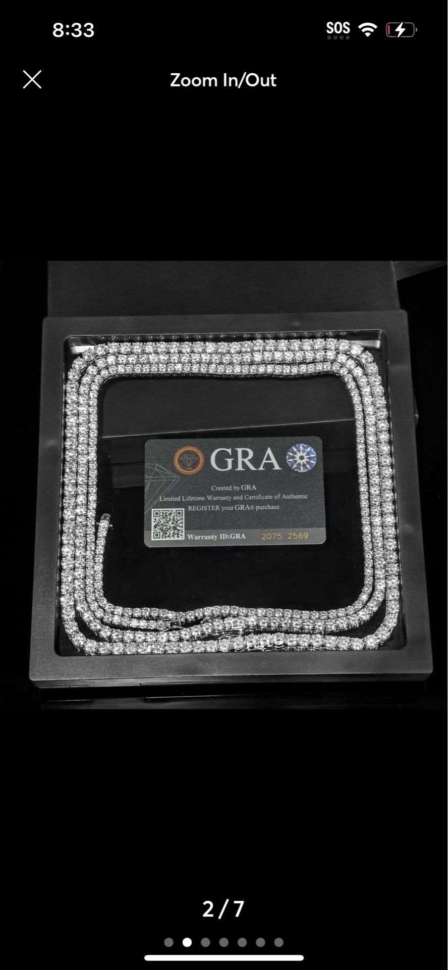 15.0 carat original real mossanite diamond tennis necklace size 20