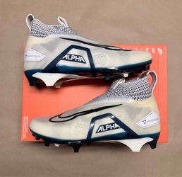 Nike Alpha Menace Elite 3 White College Navy Mens size 7.5 football cleats NEW!