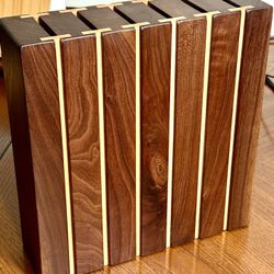 Black Walnut And Cherry Knife Block For Small Spaces