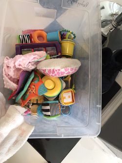 Lot of baby toys.