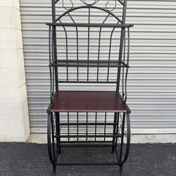Metal Baker’s Rack / Kitchen Storage Shelf – Wood & Iron