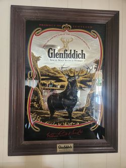 Large Glenfiddich Scotish Whisky Mirror