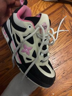 Black White and Pink Chunky Sneakers