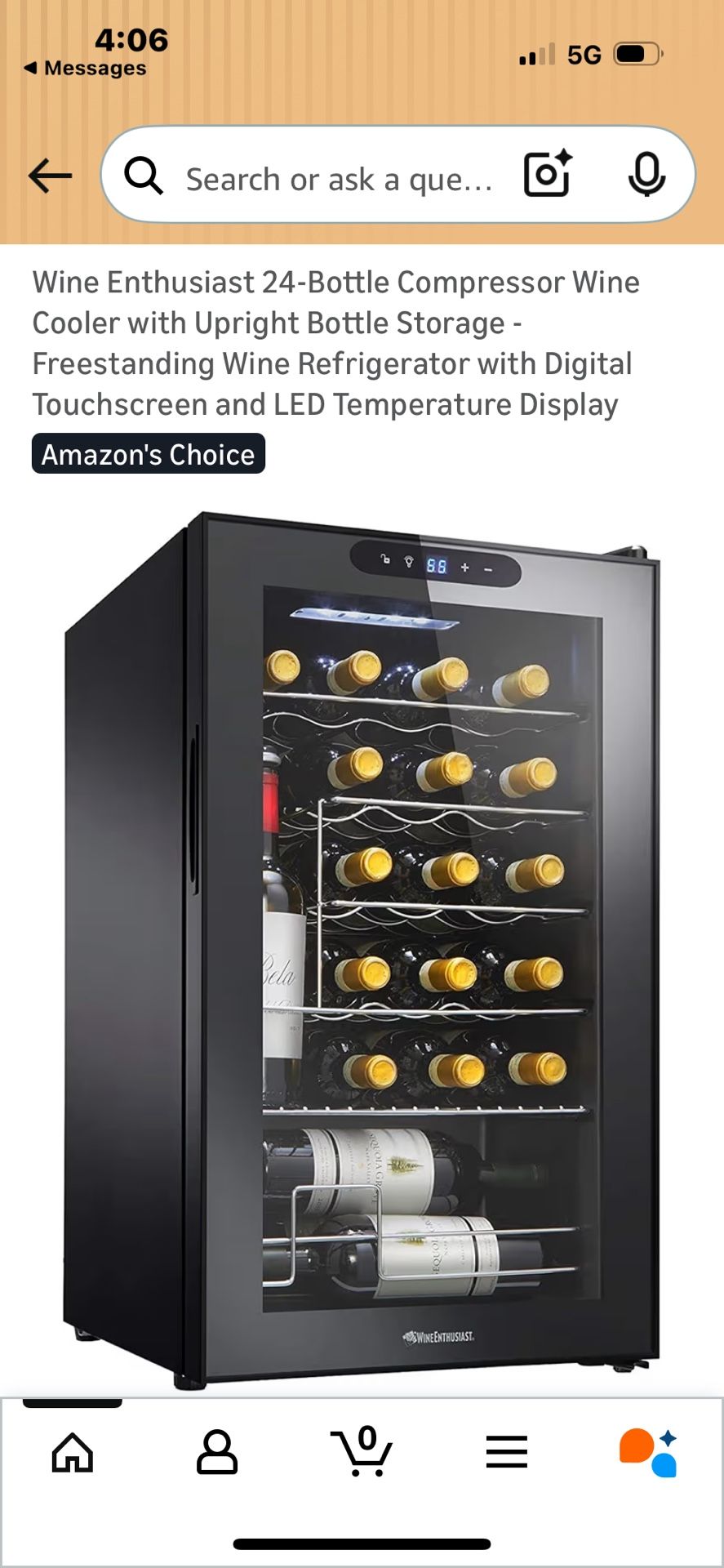 Wine Enthusiast 24 Bottle Wine Cooler
