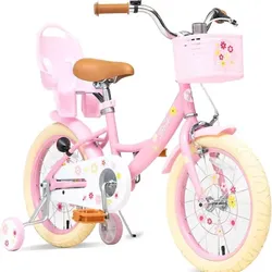 Girls Bike with Basket for Toddlers and Kids Aged 3-14 Years Old, 14 16 18 In...