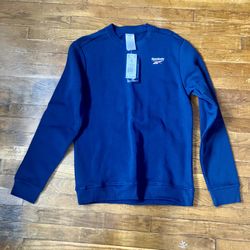 Reebok Men S Small Crewneck Vector Navy Sweater Pullover 