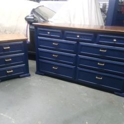 Entire Refinished Bedroom Set - Custom 2-toned Design With Iron Work