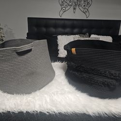 Large Woven Blanket Baskets
