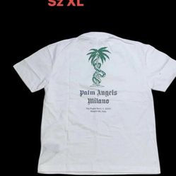 Palm Angels White T-shirt International Milano Palm Tree/Serpent, Men's XL NWOT