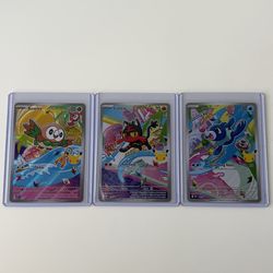 Pokemon First Partner Illustration Collection Series 1 Gen 7 Full Set *LOOKING TO TRADE FOR GEN 4 SET*