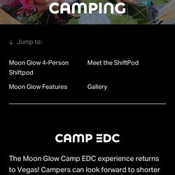 EDC- Moon glow shift pod camp