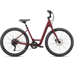 SPECIALIZED ROLL 3.0 LOW ENTRY HYBRID BIKE IN MAROON/CHARCOAL/BLACK REFLECTIVE
