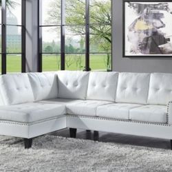 🔥🔥Brand New White Leather Sectional Sofa🔥🔥
