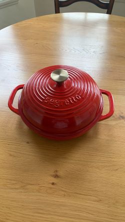 Enameled Cast Iron Bread Cloche / Bread Baker – Red