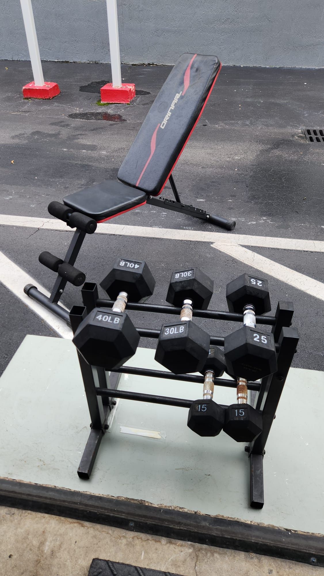 Home Gym Combo: Dumbbells / Dumbbell Rack / Adjustable Bench