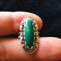 Old Sterling Silver Turquoise Ring