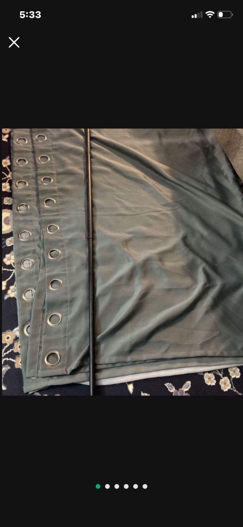 Two 60" X 82" Heavy Duty Gray Curtains With Heavy Duty Curtain Rod