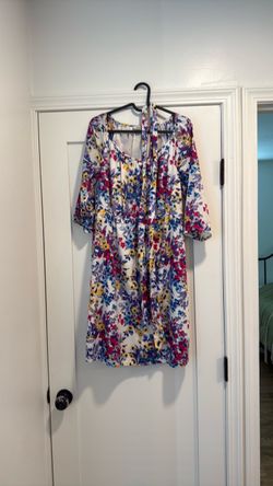 Floral Print Midi Dress with sleeves