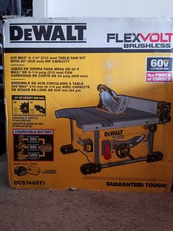 Dewalt dcs7485t1 flexvolt 60v max table saw best sale kit stores