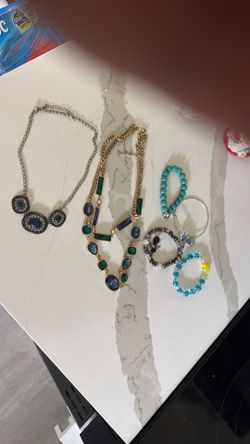 Jewelry Necklace 10.00Blue Necklace 10.00 Bracelets 3.00 Each One 