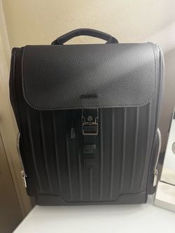 Rimowa Never Still Backpack Large Black Leather Flap Rucksack Designer Travel