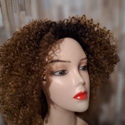 Human Hair Blend  Half Wig