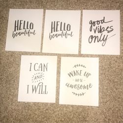 Fashion Women Art Prints Set of 5 8”X10” black and White Canvas Wall Art Poster for Living Room Decor, No Frame