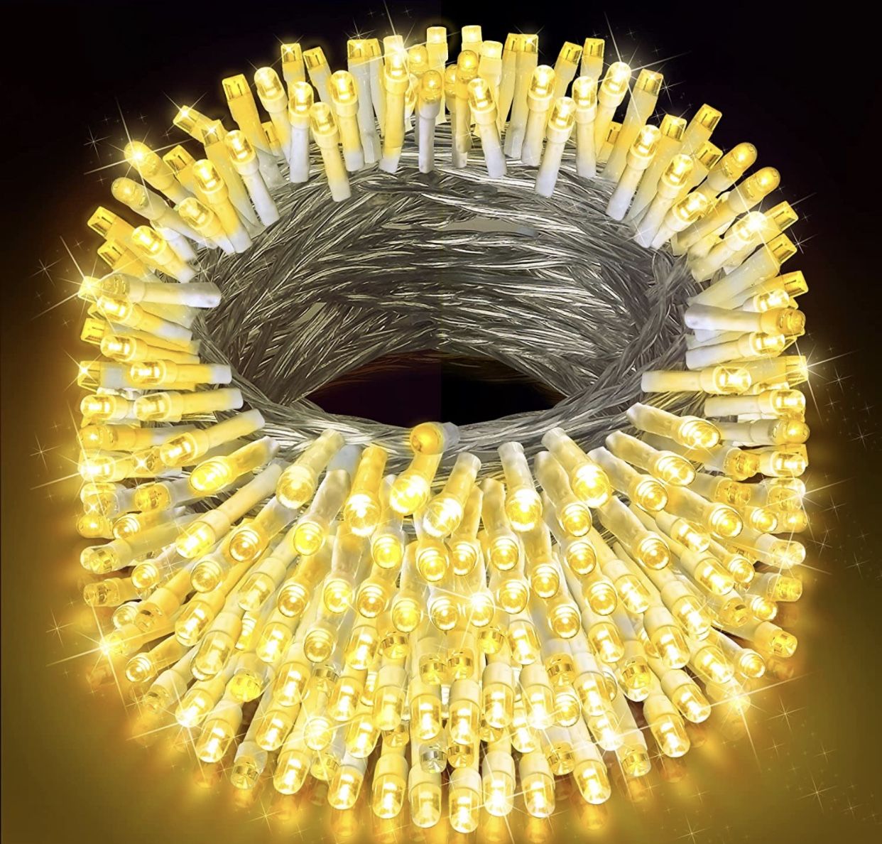 66ft 200 LED Christmas String Lights Indoor Outdoor Waterproof, Warm White Christmas Lights Clear Wire, 8 Modes Twinkle Lights Plug in for Tree Room B