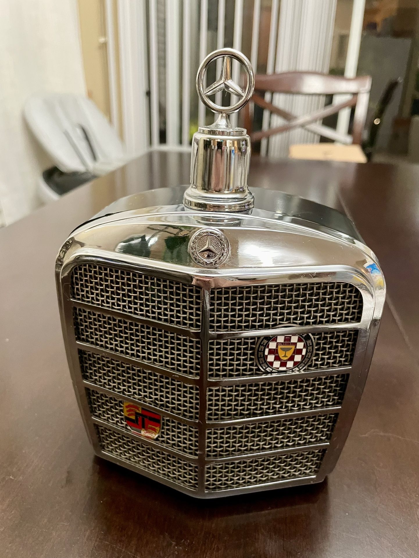 Vintage Royal London LTD Mercedes Benz Grill Decanter Music Box