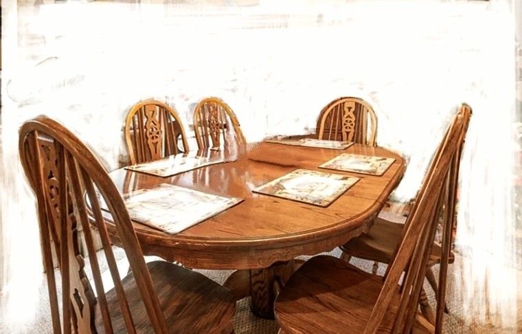 Farmhouse Dining Table w/ 6 Chairs
