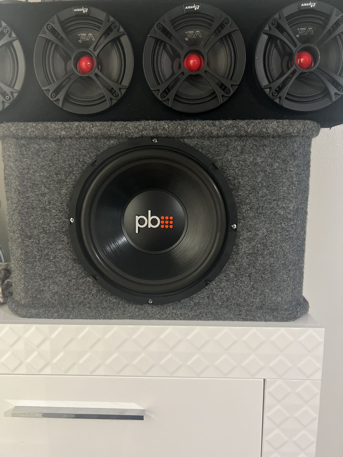 Powerbass Sub With Box And Menace Audio Voice Box