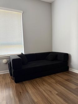 78.8” Convertible Futon Sofa Black Barely Used