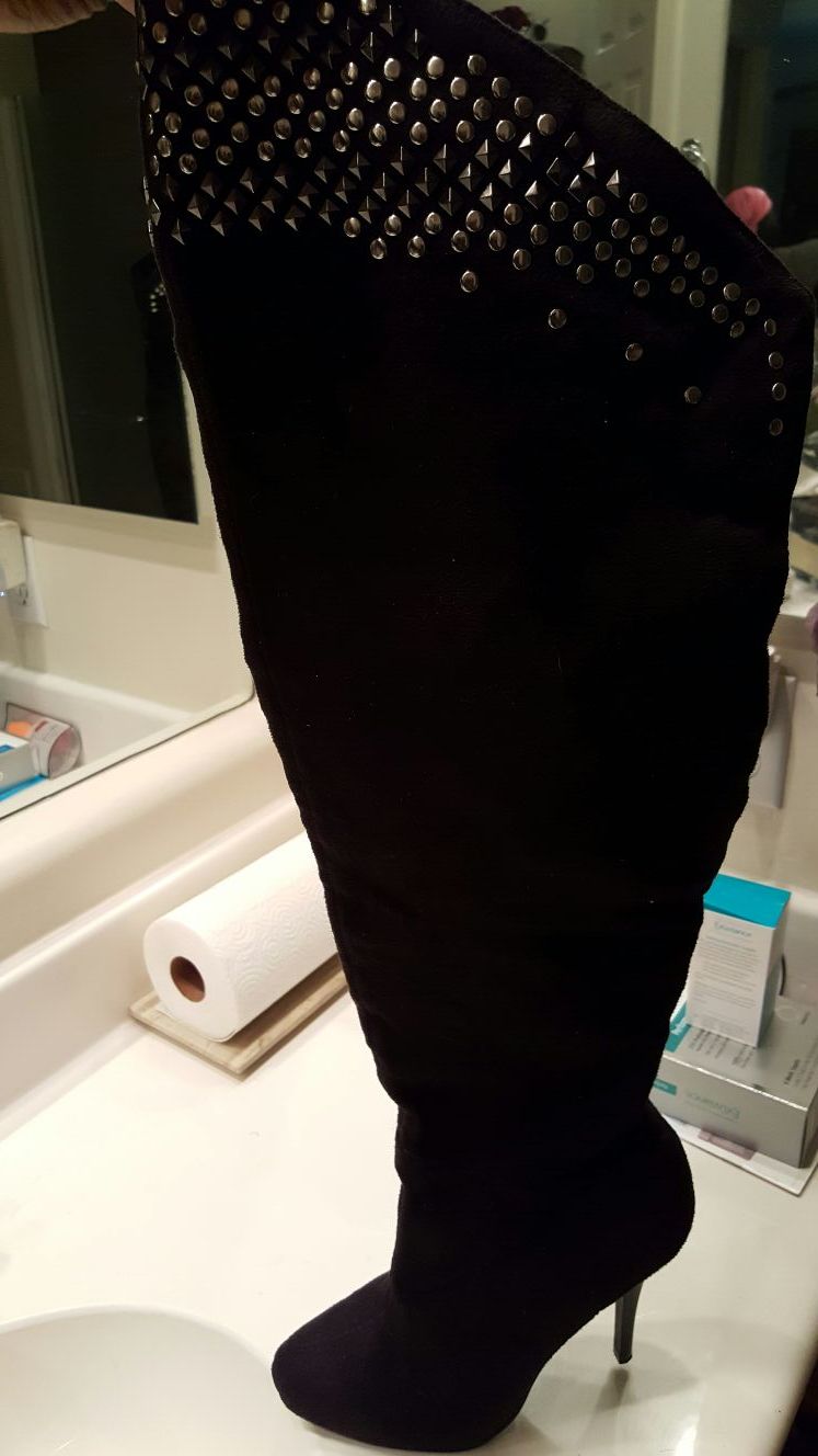 Sude thigh high boots