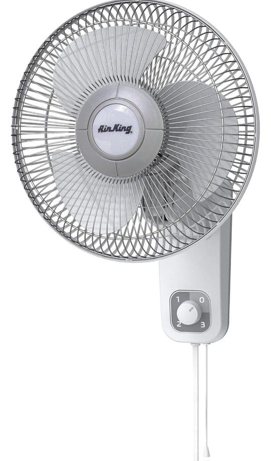 AIR KING Wall Mount Fan: 12 in Blade Dia, Oscillating, 3 Speeds, 700/800/940 cfm